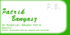 patrik banyasz business card